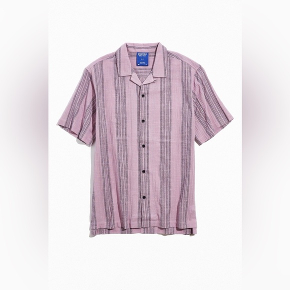 Without Walls Men’s Patio Stripe Button Down Woven Shirt Purple Size M - Picture 1 of 11